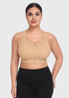HSIA PowerMove High Support Zip Front Sports Bra Wireless No Bounce Adjustable Wide Straps - HSIA
