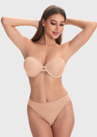 Juliette Bandless Seamless Push Up Strapless Underwire Bra - HSIA