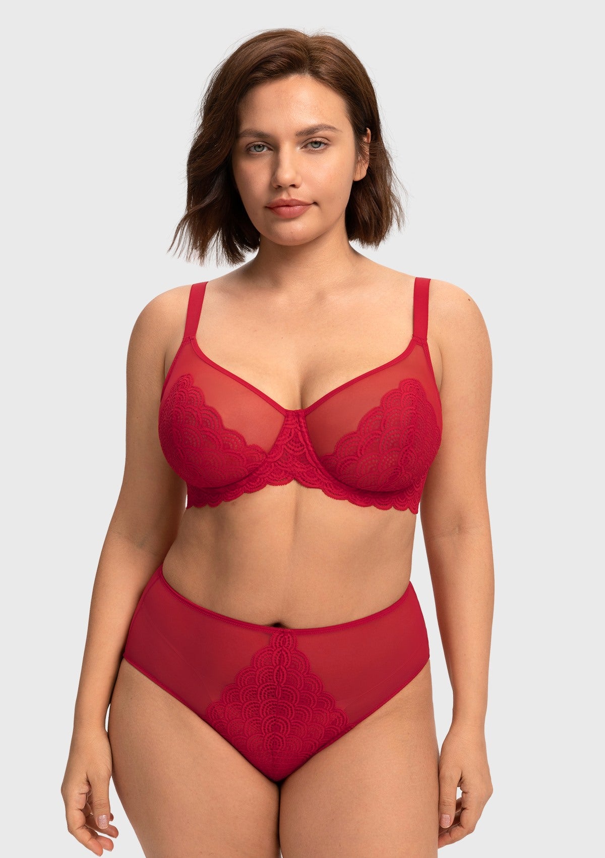 Mermaid Scales Lace Unlined Bra - HSIA