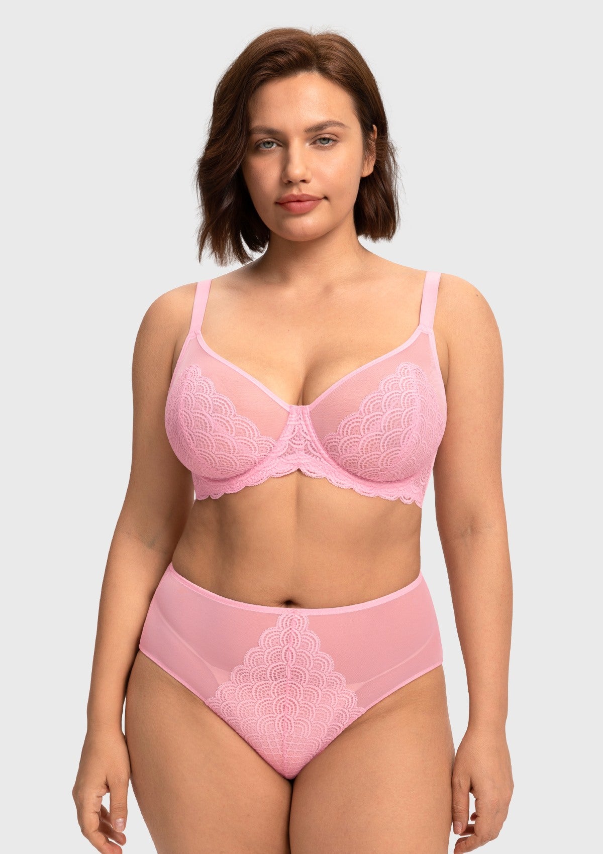 Mermaid Scales Lace Unlined Bra - HSIA