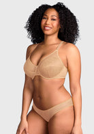 Enchante Lace Unlined Full Coverage Underwire Bra - HSIA
