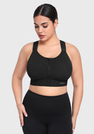 HSIA PowerMove High Support Zip Front Sports Bra Wireless No Bounce Adjustable Wide Straps - HSIA