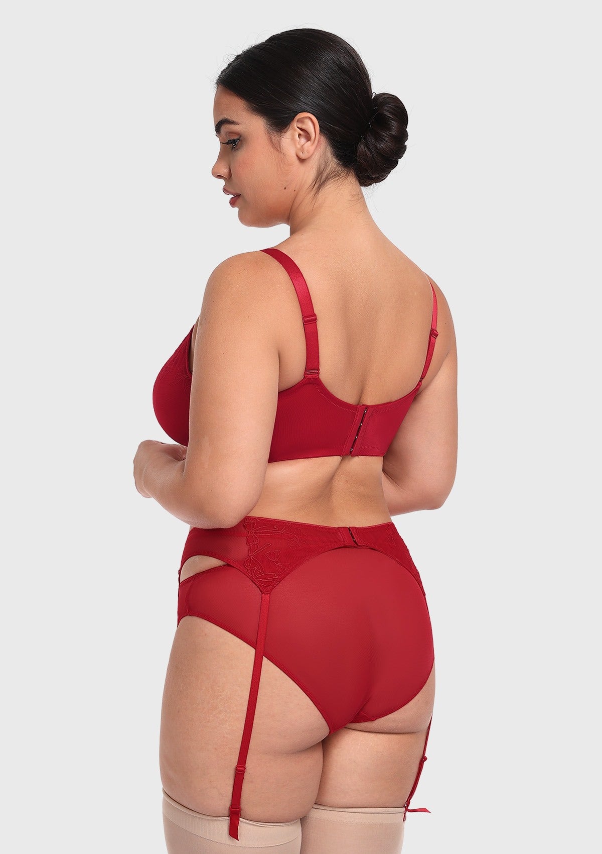 HSIA Renna Holiday Embroidered Red Mesh Thong Underwear - HSIA