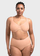Full Coverage Plus Size T-Shirt Bra with Silky Satin Feel - HSIA