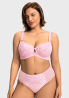HSIA Petalia Plus Size Seamless Lace Underwire Balconette Demi No Padded Bra with High Elastic Fabric Delicate Lace Trim Cutout & Adjustable Straps - HSIA