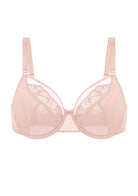 HSIA Yumi Unlined Sheer Embroidery Lace Full Coverage Bra Elegant Sculpting Support - HSIA