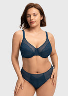 Enchante Lace Unlined Full Coverage Underwire Bra - HSIA