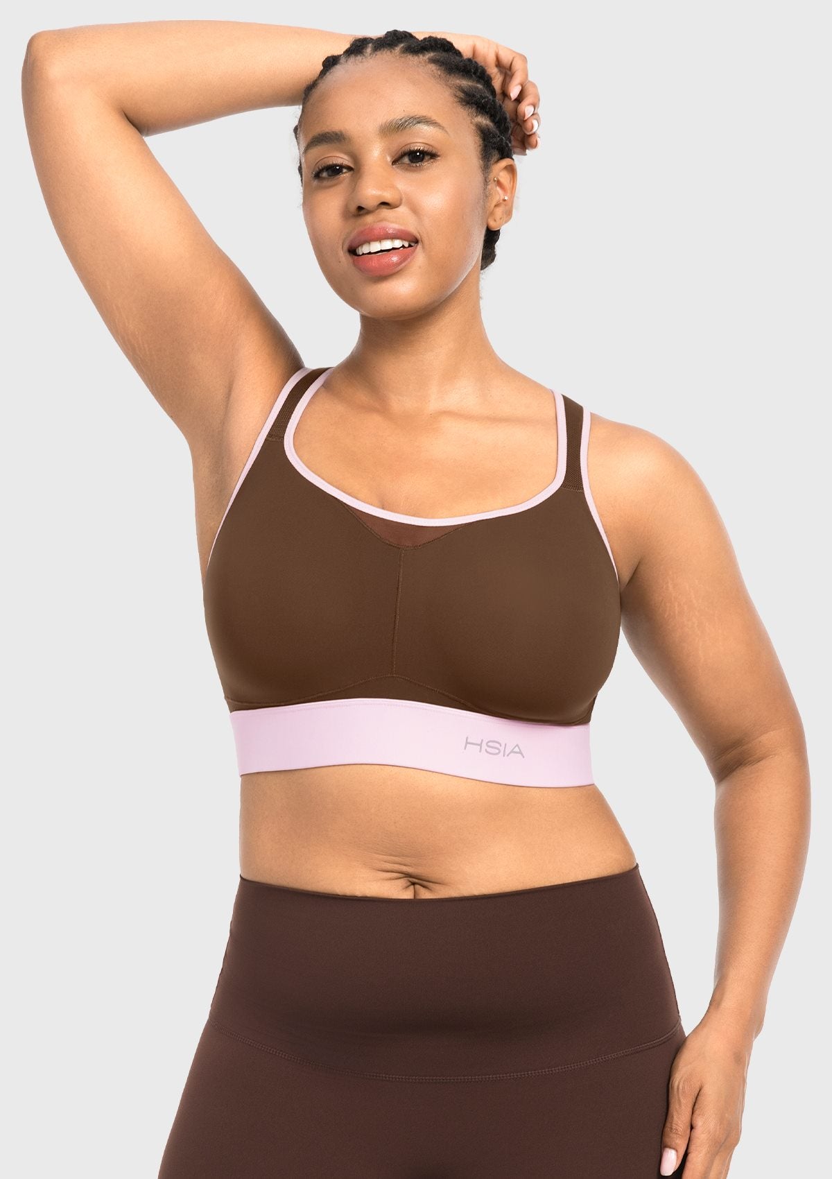 HSIA FlexCore High Impact Racerback Sports Bra Adjustable Support Full Coverage Fit - HSIA