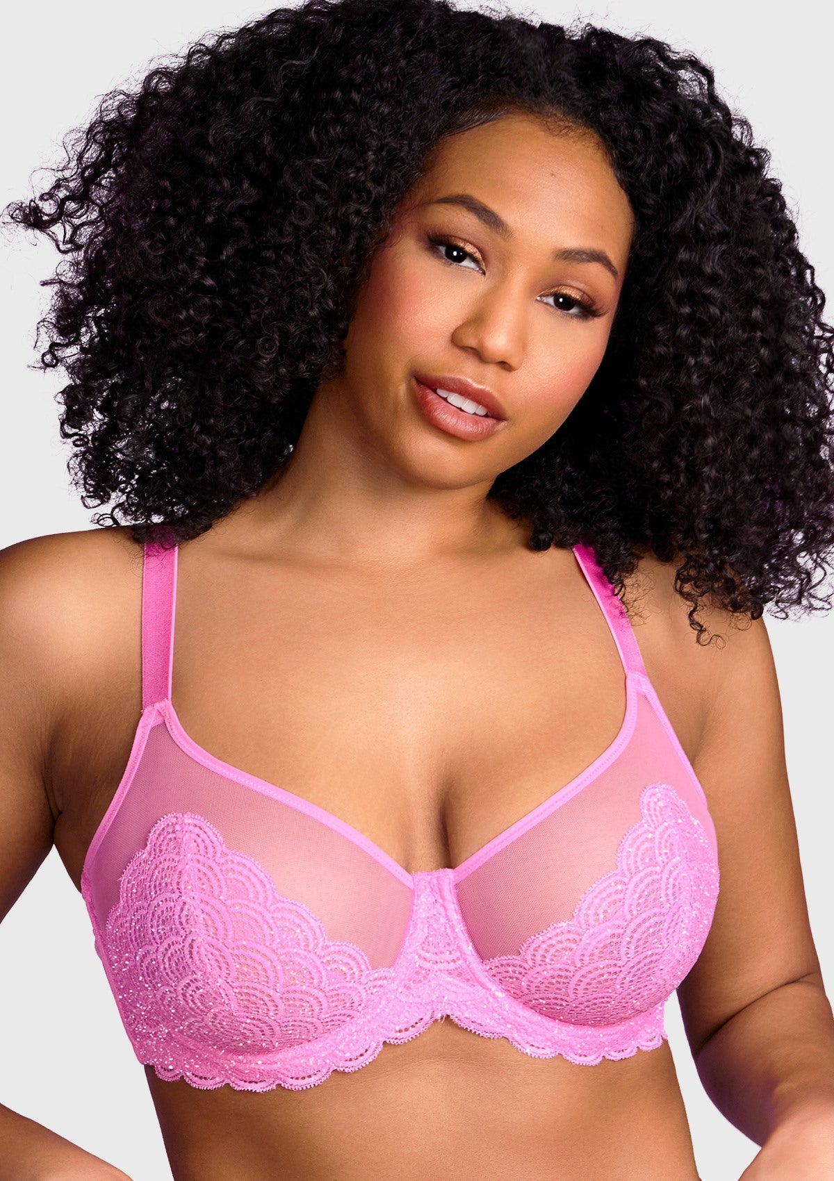Mermaid Scales Lace Unlined Bra - HSIA
