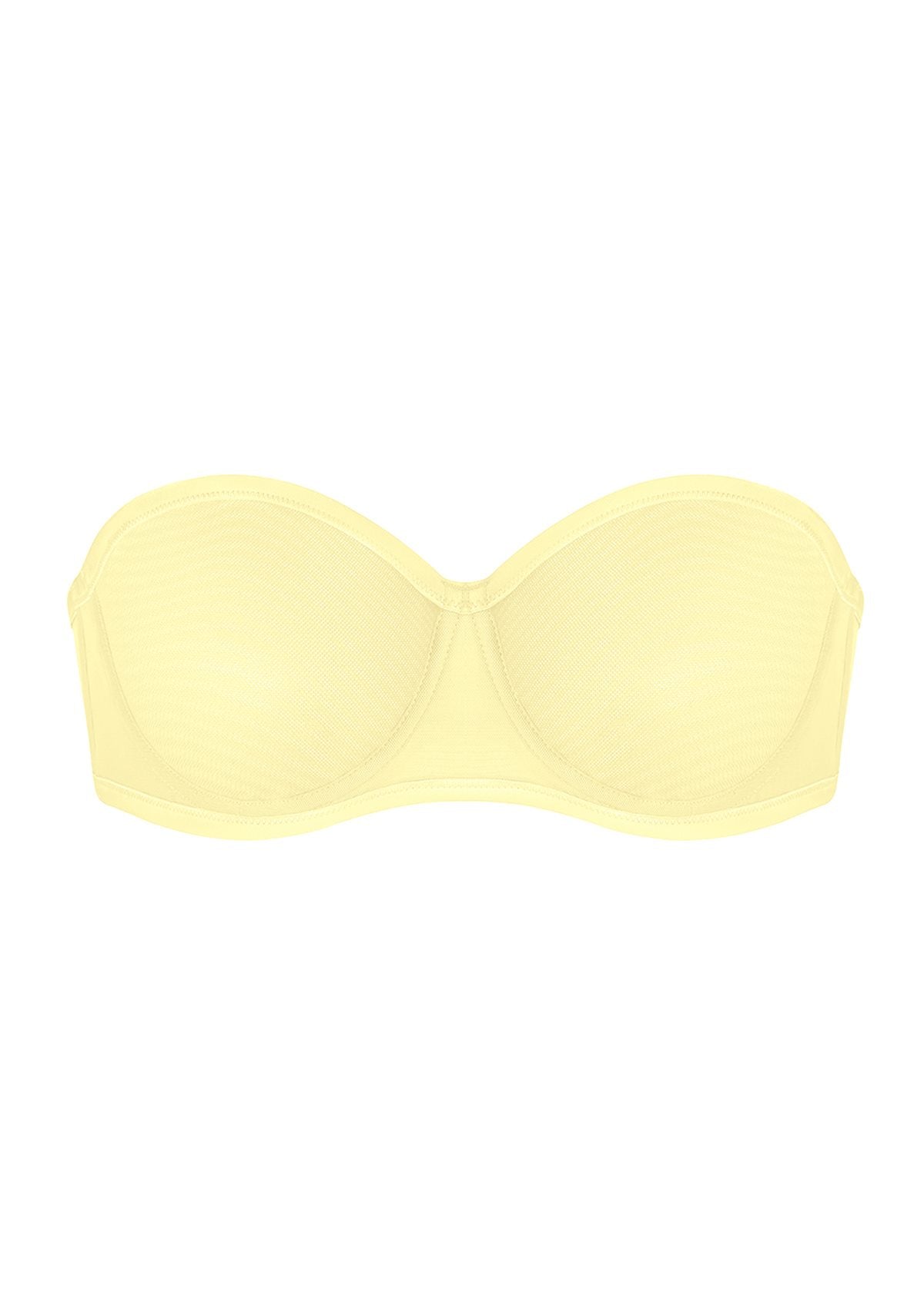 Bella Sheer Mesh Unlined Underwire Strapless Balconette Bra - HSIA