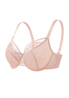 HSIA Yumi Unlined Sheer Embroidery Lace Full Coverage Bra Elegant Sculpting Support - HSIA