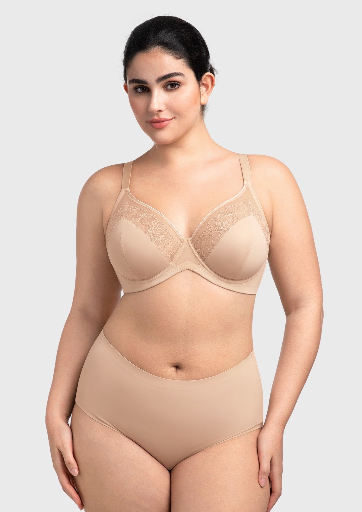 HSIA BloomStitch Floral Embroidery Underwire Bra 3/4 Cup Elegant Support Fit - HSIA