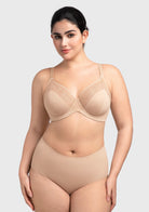 HSIA BloomStitch Floral Embroidery Underwire Bra 3/4 Cup Elegant Support Fit - HSIA