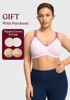 HSIA Athea Hybrid Active Vibe Soft Support Non-padded Unlined Full Coverage Wide Strap Outside Underwire Sports Bra - HSIA