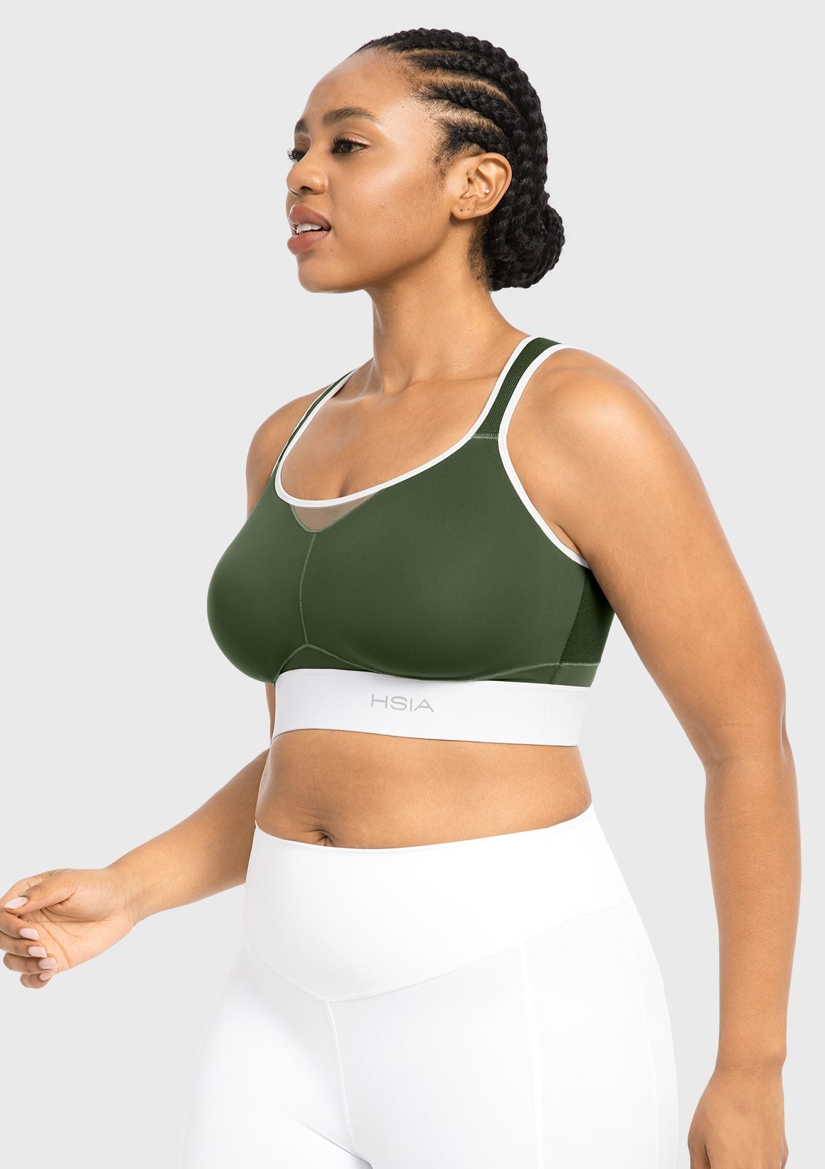 HSIA FlexCore High Impact Racerback Sports Bra Adjustable Support Full Coverage Fit - HSIA