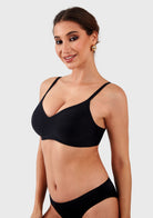 HSIA V-Neck Wireless Bra Breathable Mesh Lining Jelly Gel Lifting Support T-shirt Push Up Bralettes Plunge Seamless - HSIA