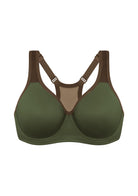 ComfyArc Unlined Outside Underwire Racerback Sports Bra - HSIA