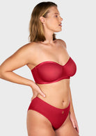 Bella Sheer Mesh Unlined Underwire Strapless Balconette Bra - HSIA
