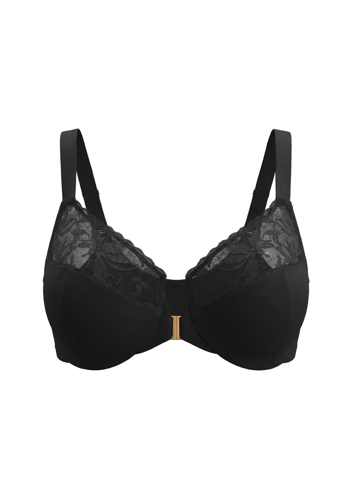 HSIA Anemone Unlined Plus Size Front Closure 3/4 Cup Underwire Back Support Bra Lace Trim for Sculpted Lift Womenswear - HSIA