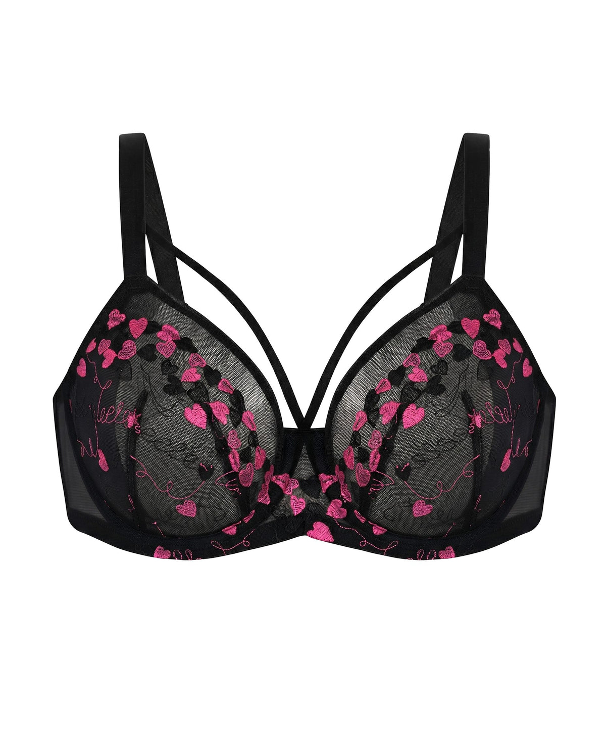 HSIA Renna Holiday Edit Embroidery Pink Lace Underwire Bra - HSIA