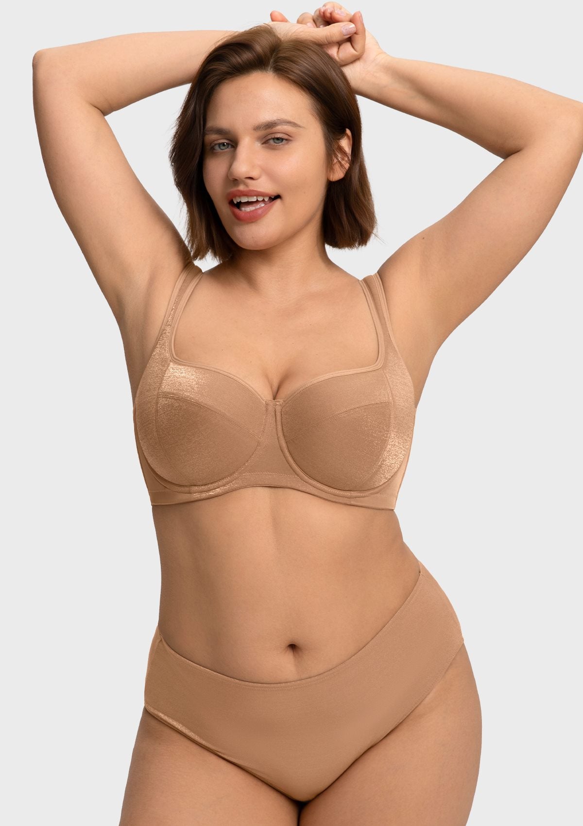Starry Night Lightly Lined Lightly Padded Plus Size Balconette Bra - HSIA