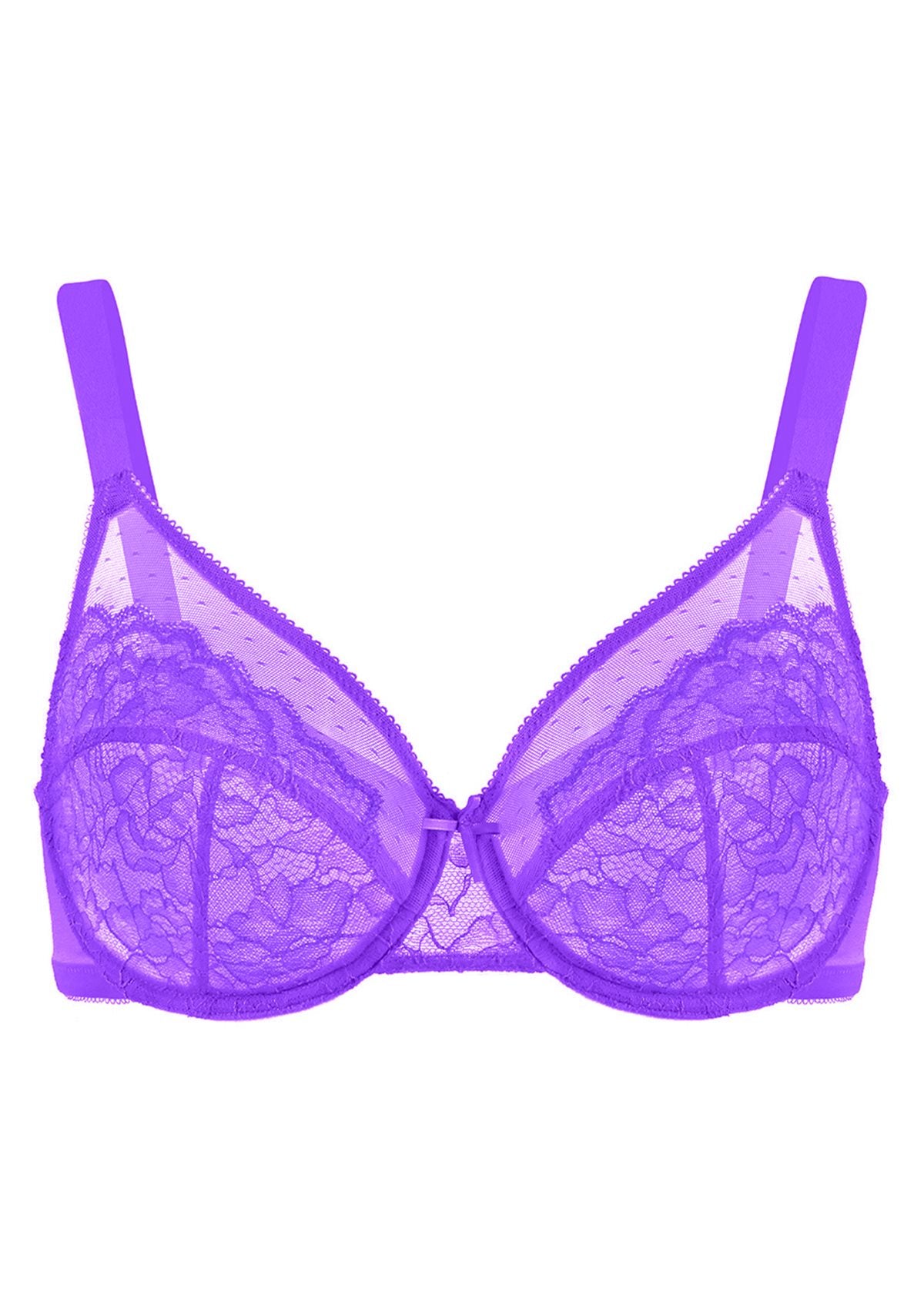 Enchante Unlined Non-padded Lace Underwire Bra - HSIA