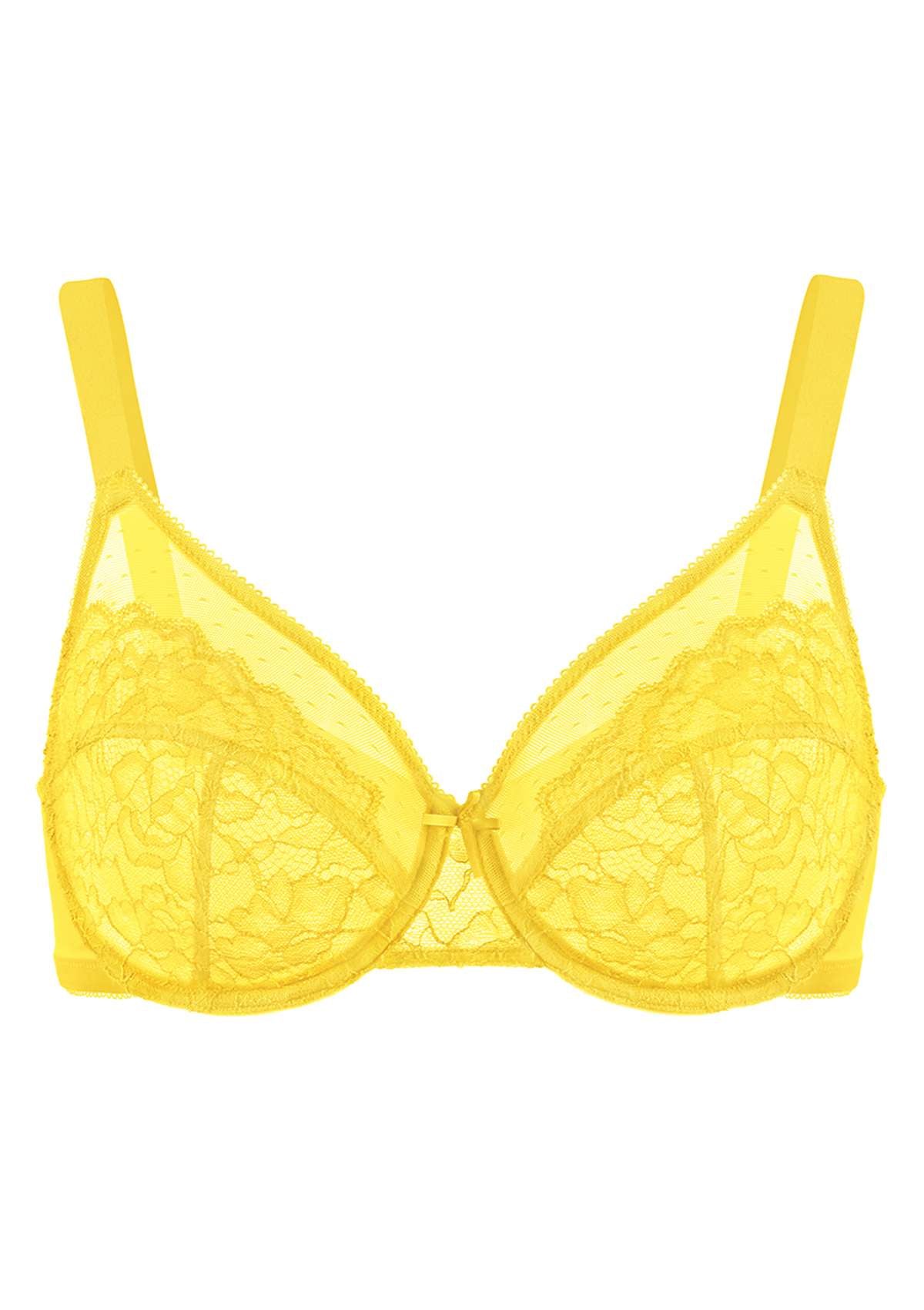 Enchante Lace Unlined Full Coverage Underwire Bra - HSIA