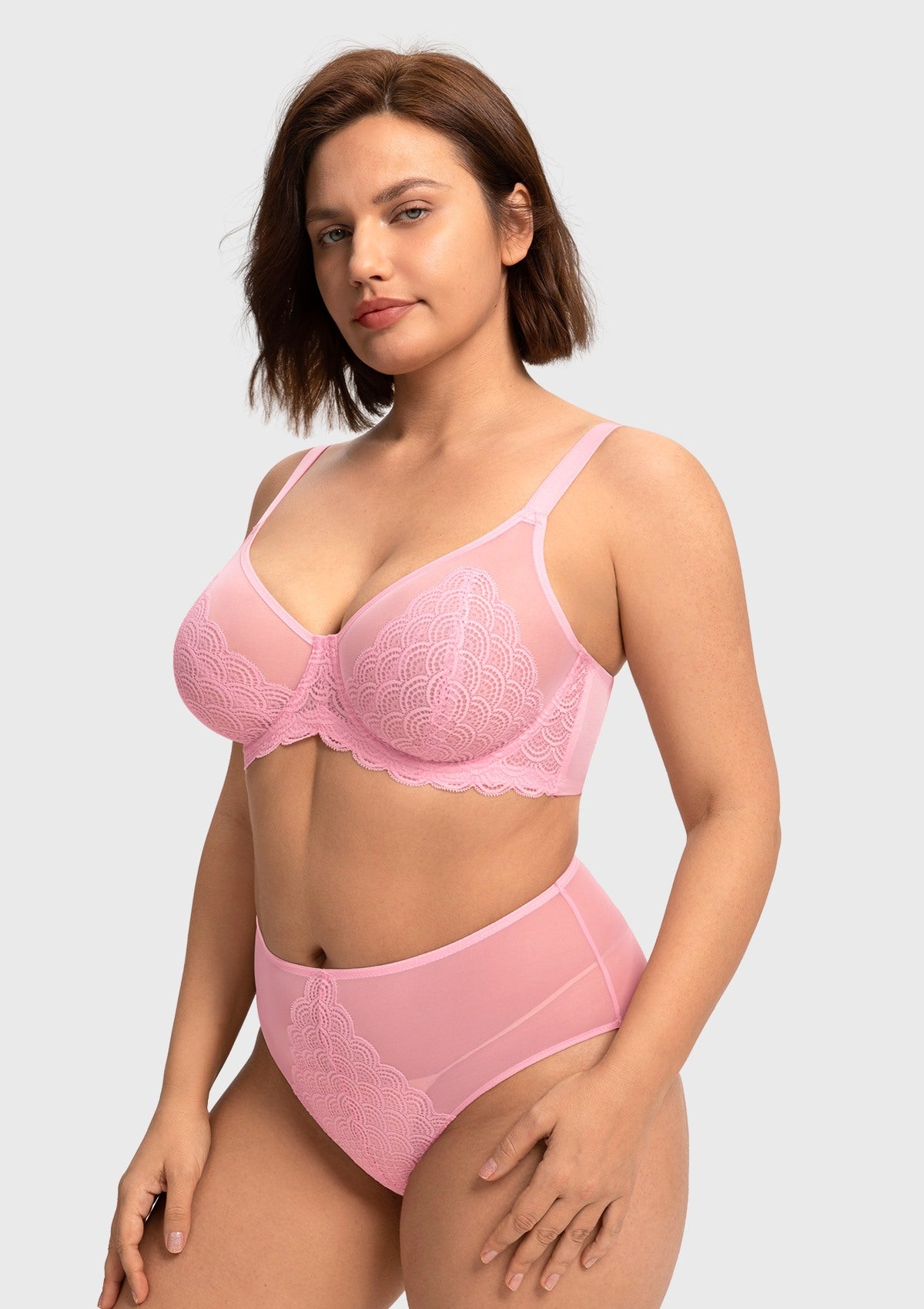 Mermaid Scales Lace Unlined Bra - HSIA