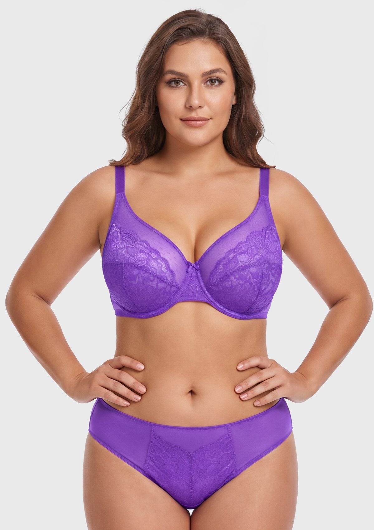 Enchante Unlined Non-padded Lace Underwire Bra - HSIA