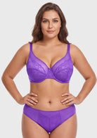 Enchante Unlined Non-padded Lace Underwire Bra - HSIA