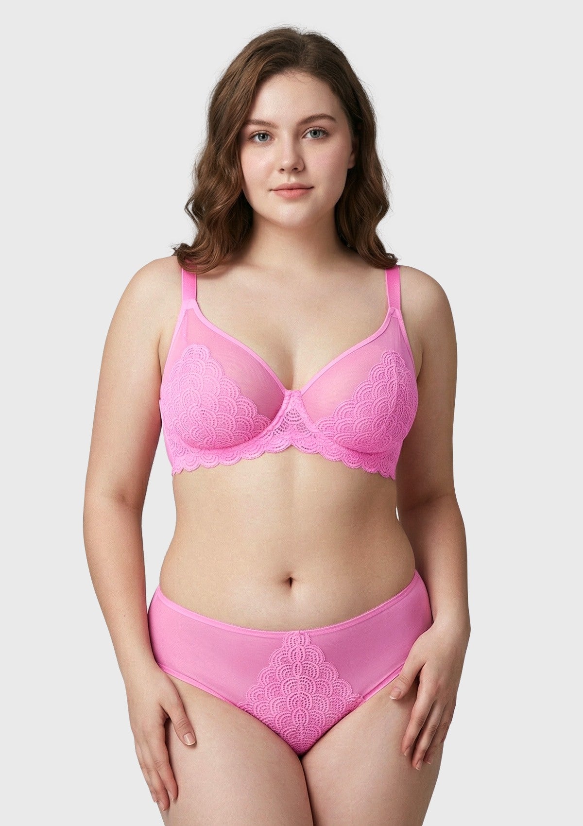 Mermaid Scales Lace Unlined Bra - HSIA