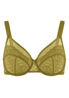 Enchante Lace Unlined Full Coverage Underwire Bra - HSIA