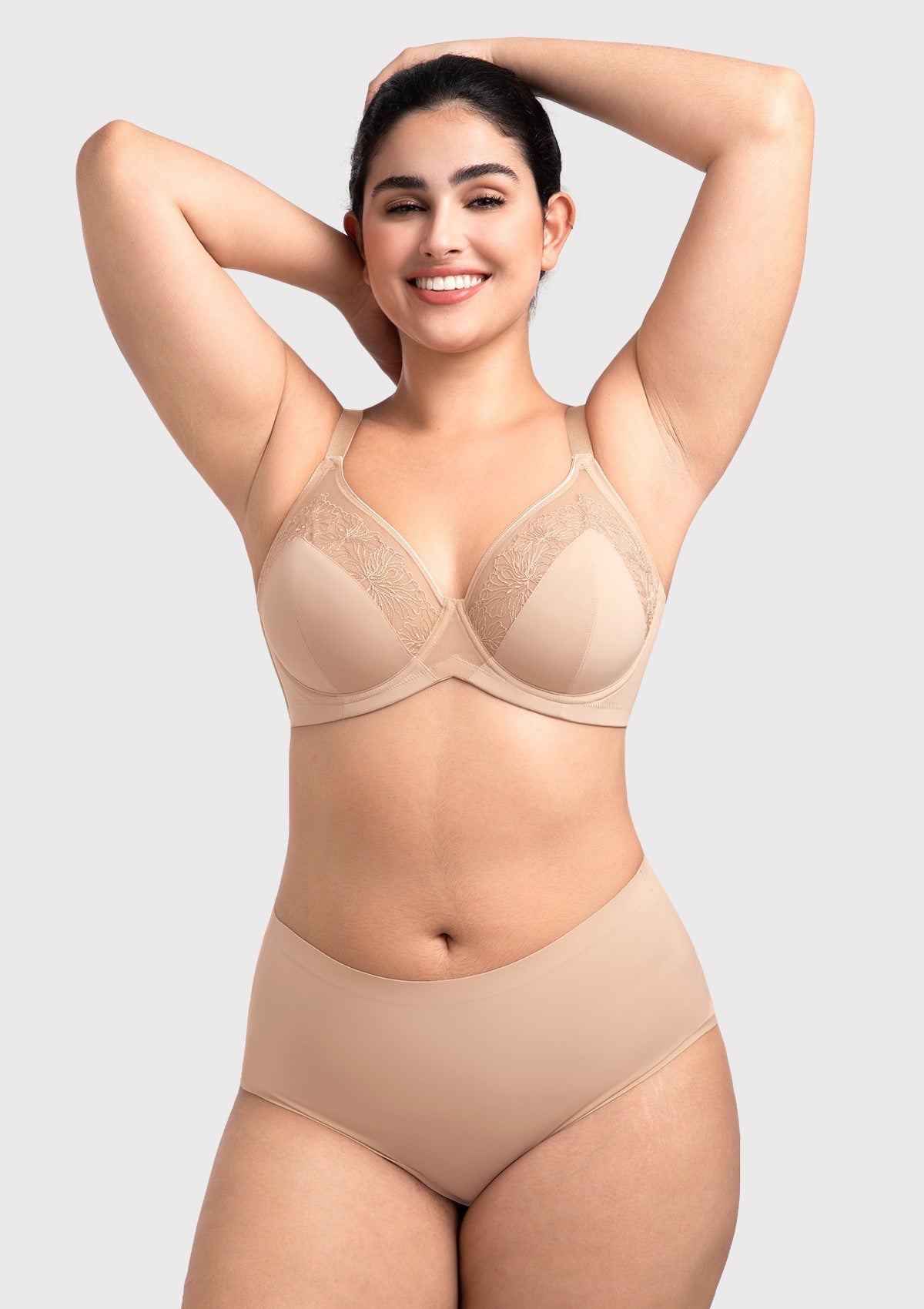 HSIA BloomStitch Floral Embroidery Underwire Bra 3/4 Cup Elegant Support Fit - HSIA