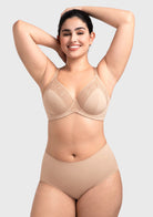 HSIA BloomStitch Floral Embroidery Underwire Bra 3/4 Cup Elegant Support Fit - HSIA