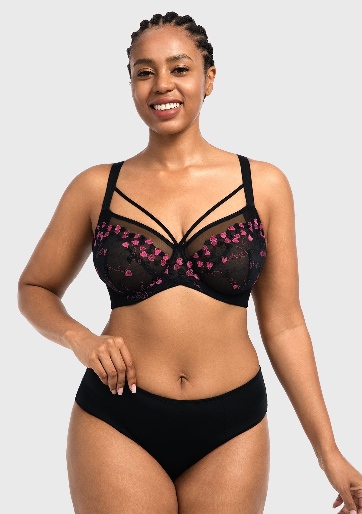 HSIA Renna Holiday Edit Embroidery Pink Lace Underwire Bra - HSIA