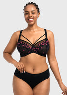 HSIA Renna Holiday Edit Embroidery Pink Lace Underwire Bra - HSIA