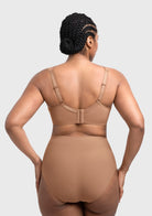 (Cardi B recommends)Joan Ultimate Soft Dark Beige T-shirt Unlined Minimizer Bra - HSIA