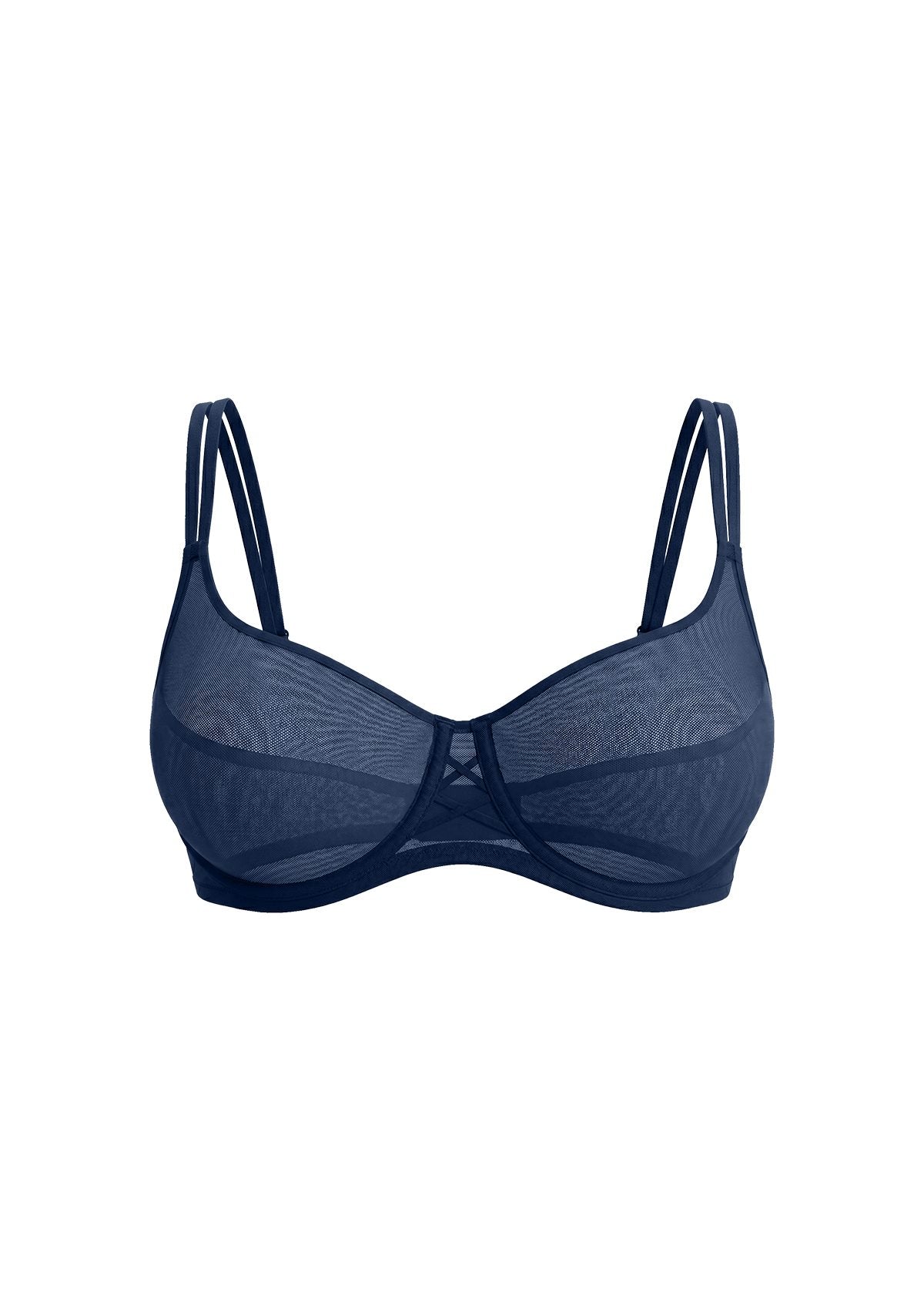 Lyra Sheer Mesh Multi-Way Unlined Balconette Bra - HSIA