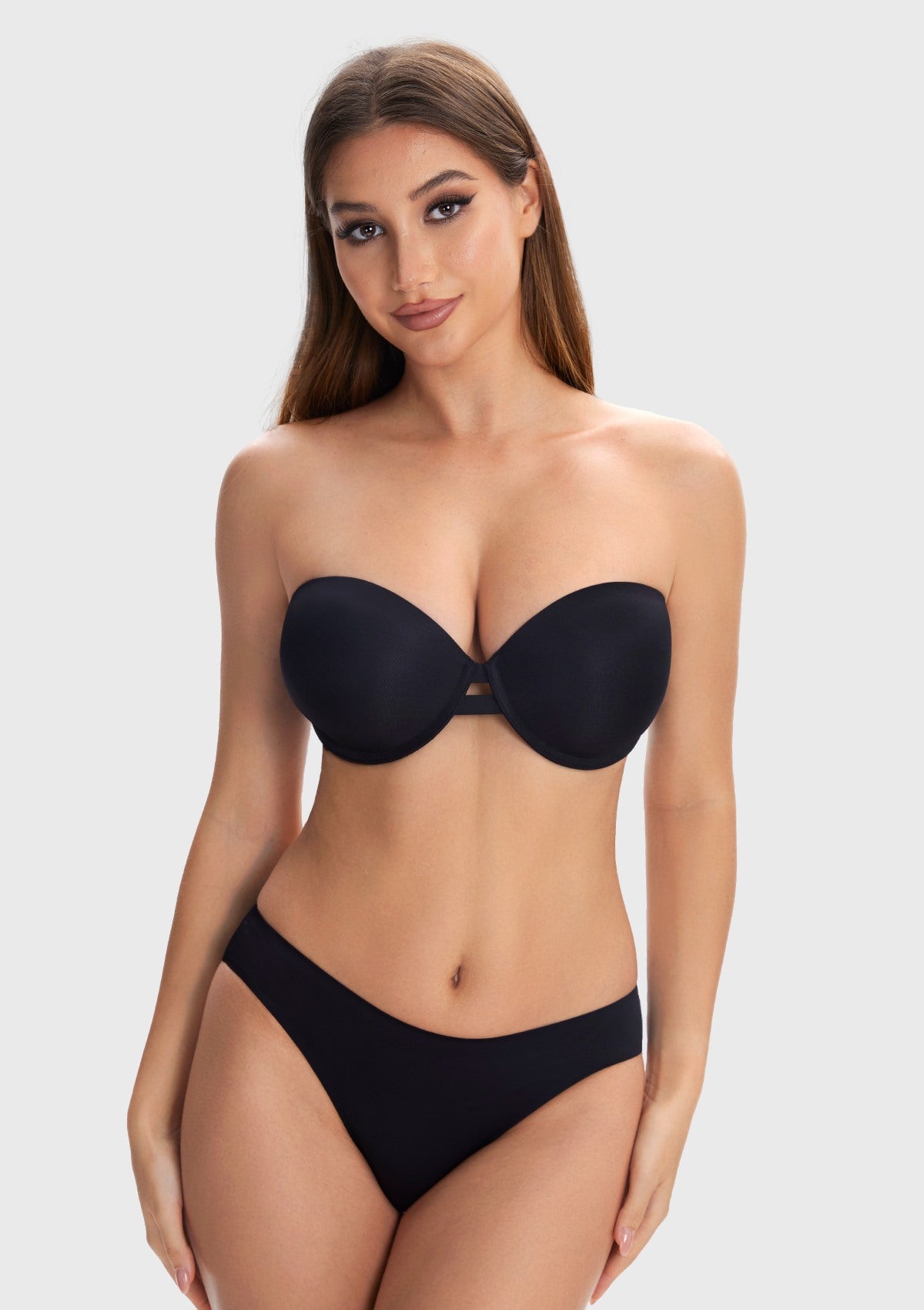 Juliette Bandless Seamless Push Up Strapless Underwire Bra - HSIA