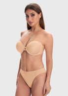 Juliette Bandless Seamless Push Up Strapless Underwire Bra - HSIA