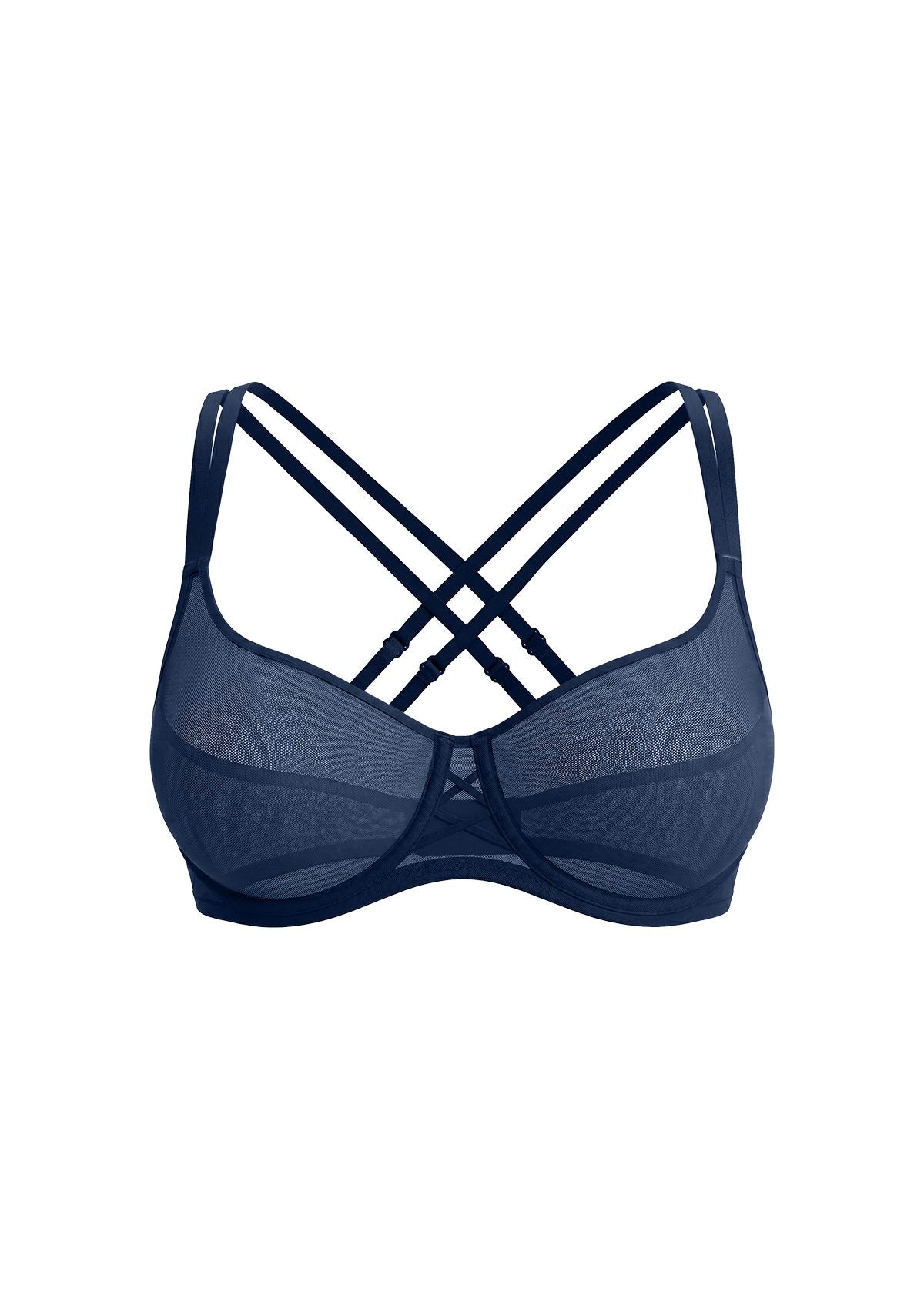 Lyra Sheer Mesh Multi-Way Unlined Balconette Bra - HSIA