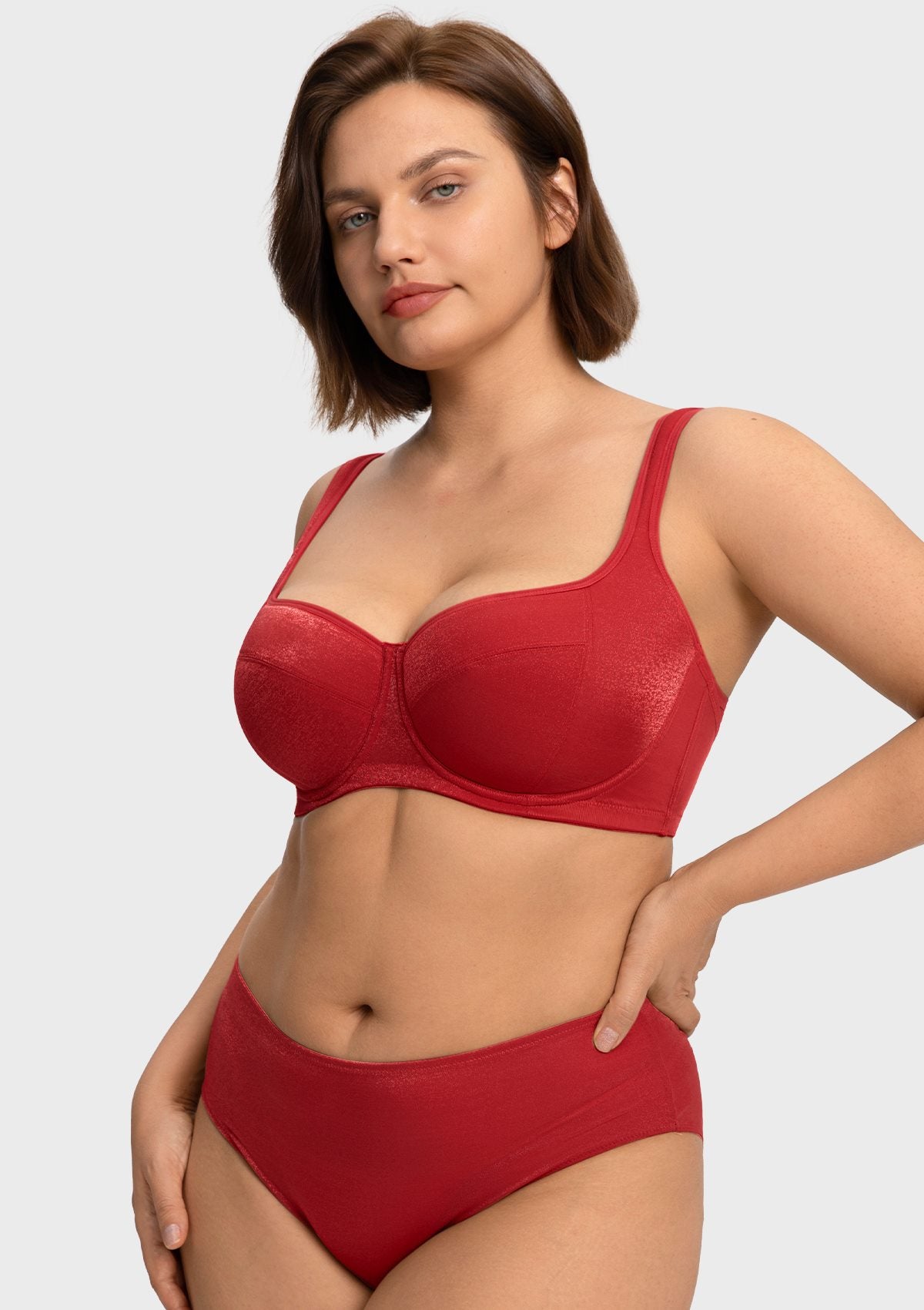 Starry Night Lightly Lined Lightly Padded Plus Size Balconette Bra - HSIA