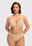 HSIA Anemone Unlined Plus Size Front Closure 3/4 Cup Underwire Back Support Bra Lace Trim for Sculpted Lift Womenswear - HSIA
