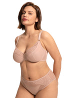 HSIA Yumi Unlined Sheer Embroidery Lace Full Coverage Bra Elegant Sculpting Support - HSIA