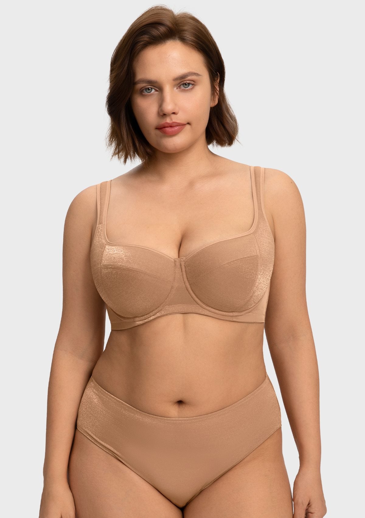 Starry Night Lightly Lined Lightly Padded Plus Size Balconette Bra - HSIA