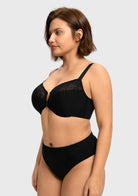 HSIA Anemone Unlined Plus Size Front Closure 3/4 Cup Underwire Back Support Bra Lace Trim for Sculpted Lift Womenswear - HSIA