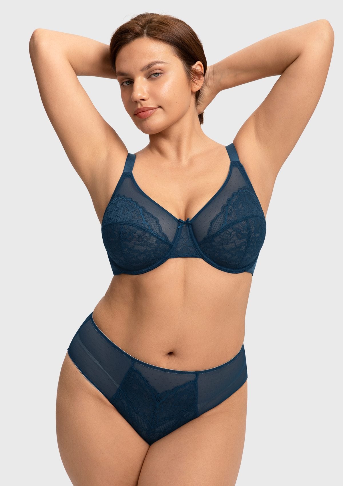 Enchante Lace Unlined Full Coverage Underwire Bra - HSIA
