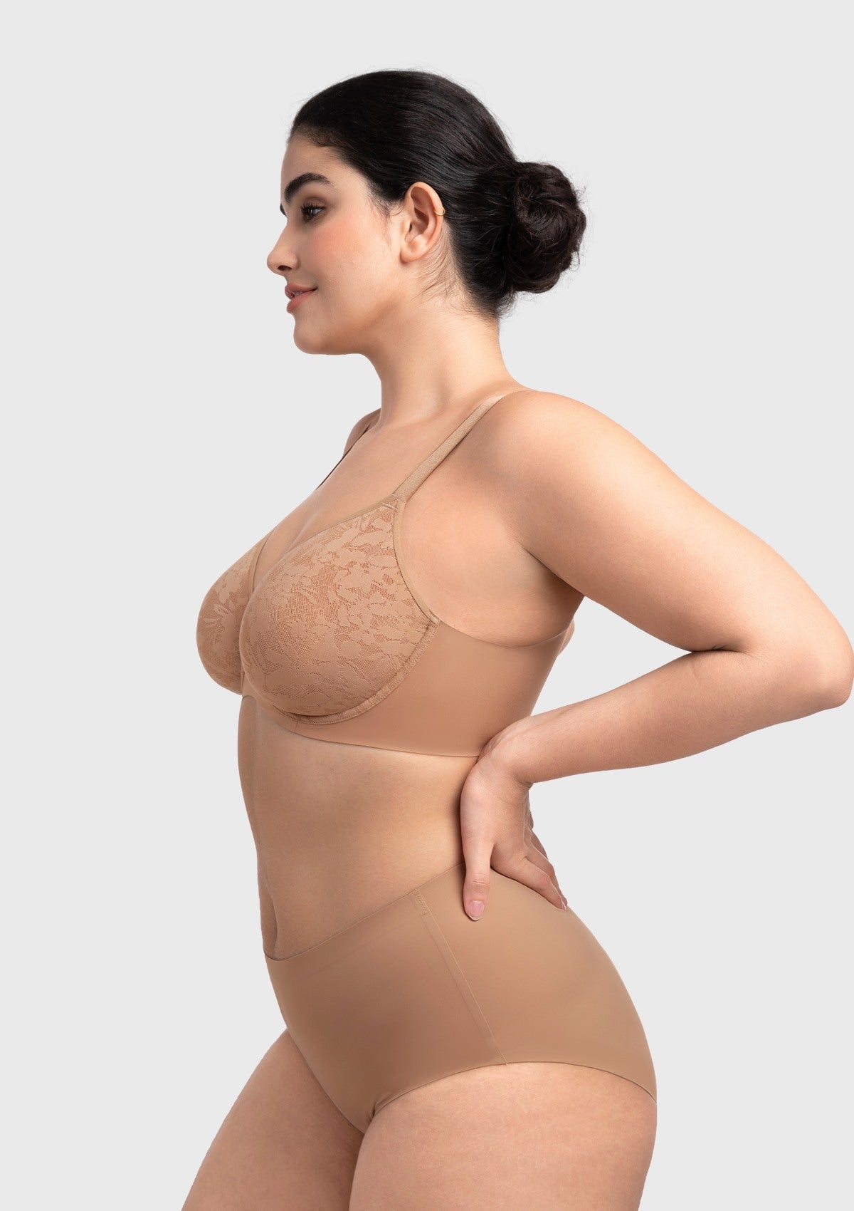 HSIA Auri Seamless Lace Support Bra Full Coverage Underwire Comfort Fit - HSIA