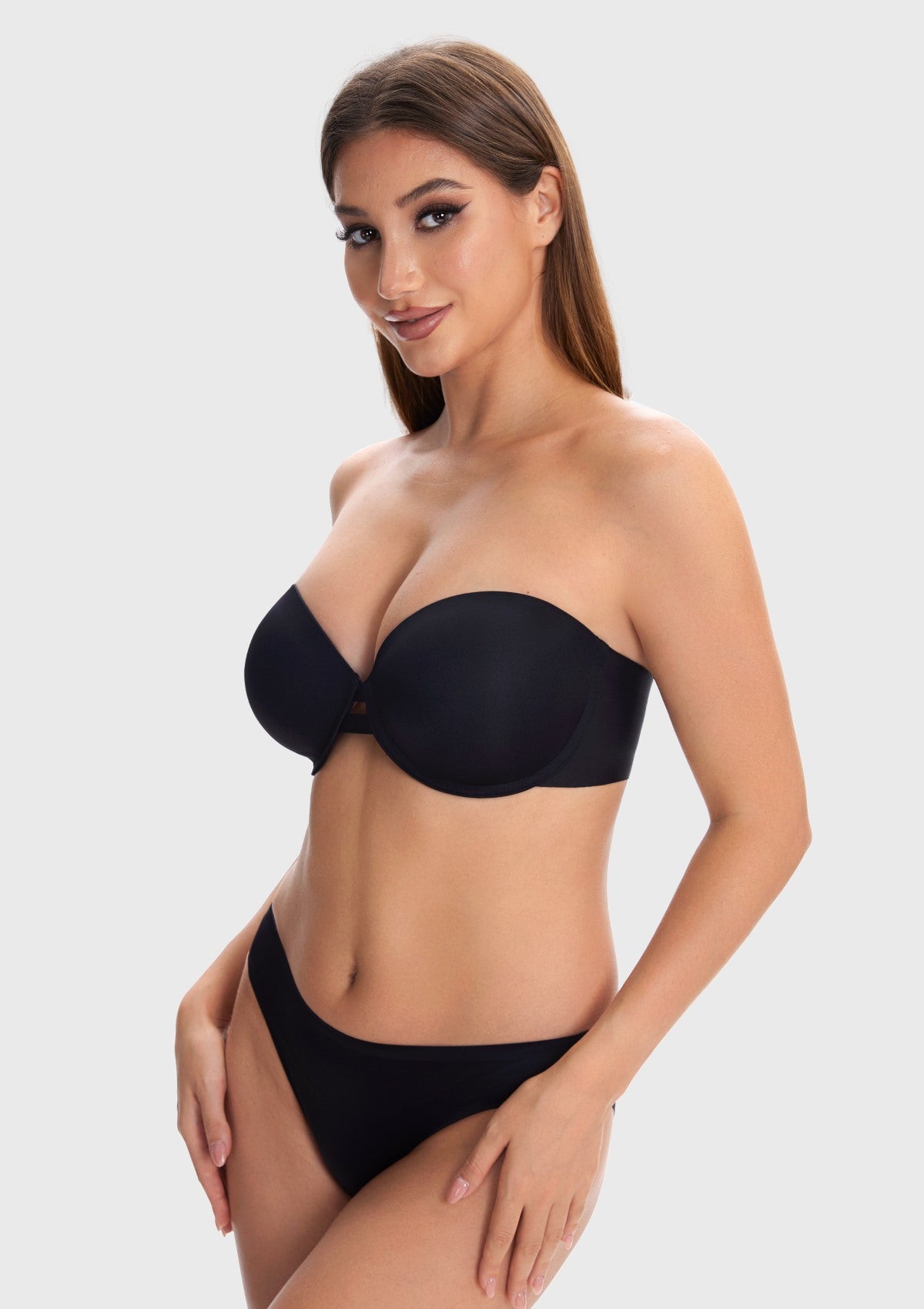 Juliette Bandless Seamless Push Up Strapless Underwire Bra - HSIA