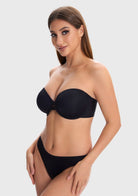 Juliette Bandless Seamless Push Up Strapless Underwire Bra - HSIA